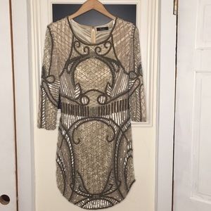 Parker Art Deco Beaded Mini Dress